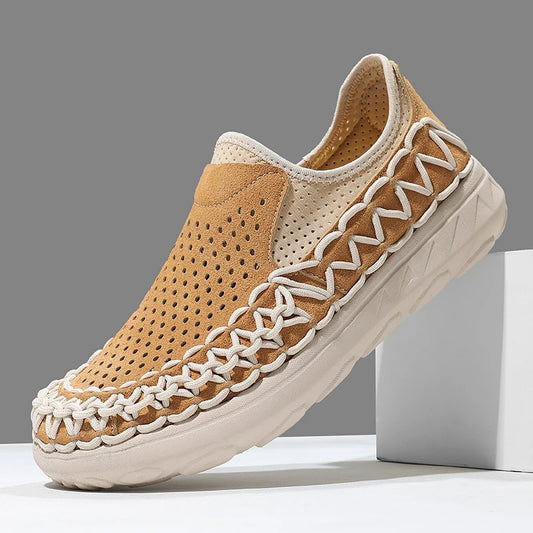 Summer Hand-woven Men's Shoes Fashion Men Casual Shoes Brand Designer Men Sneakers High Quality Outdoor Flats Driving Shoes