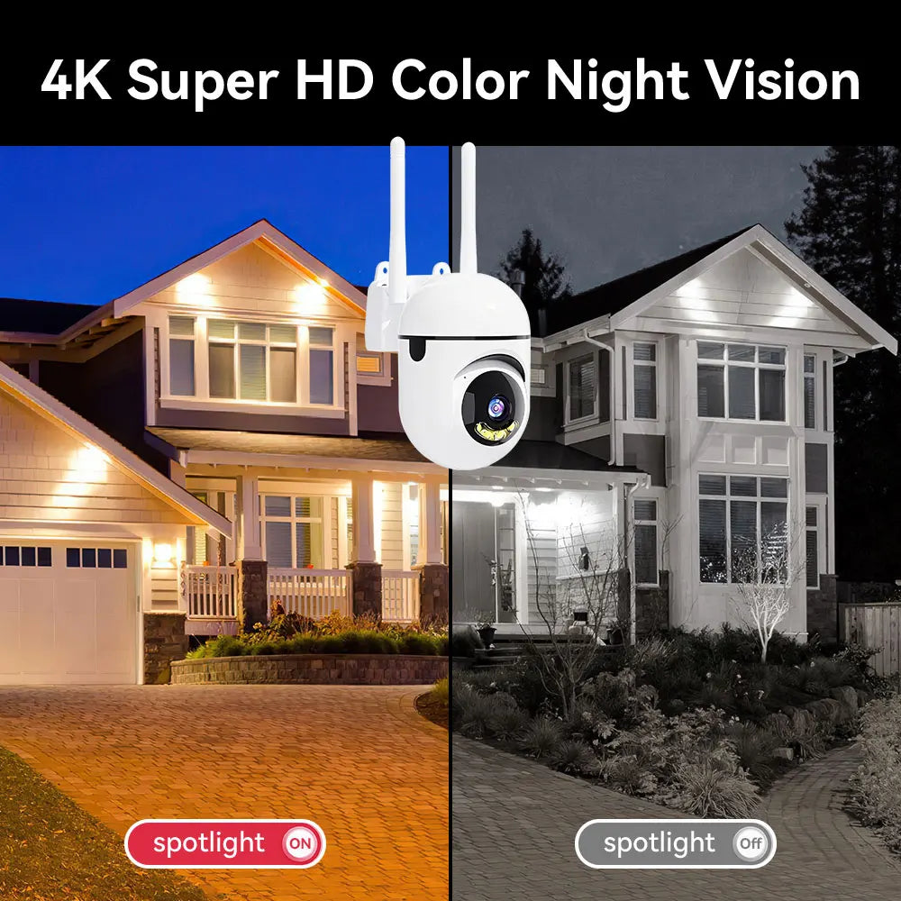 Carecam Pro 5MP  HD Camera 355° Surveillance Camera Night Vision Motion Detection Siren WiFi Remote Two-Way Audio Waterproo