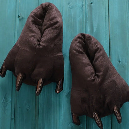 Winter Warm Soft Indoor Floor Slipper Women Men Shoes Paw Funny Animal Christmas Monster Claw Plush Home Onesie Shoes for Couple