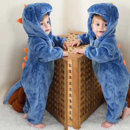 Toddler Boys Girls Kigurumi Pajamas 0-4 Years Children Sleepwear Winter Baby Rompers Infant Flannel Warm Clothes Animal Onesies