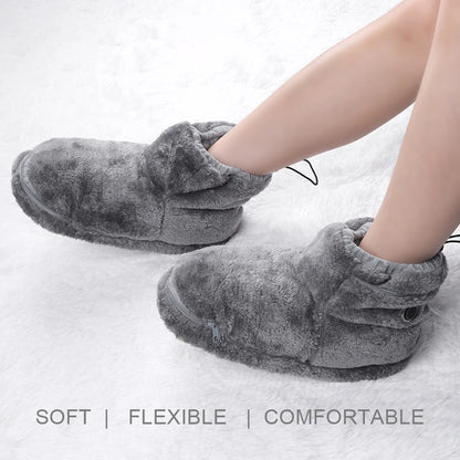 USB Heater Foot Shoes Winter Warm Snow Boots Comfortable Plush Warm Electric Slippers Winter Warming Slipper for Women Men