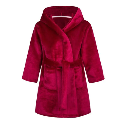 Winter Christmas Bath Robe For Girls Pajamas Animal Hooded Robes Children Dressing Gown Boys Sleepwear Kids Bathrobe 6 8 10 12Y