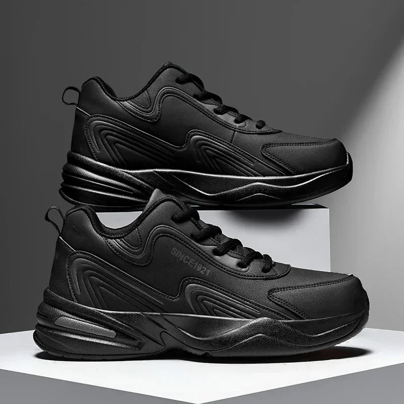 Sapatilhas Casuais Masculinas para Exterior, Caminhada, Confortáveis, Desportivas, Sapatos de Corrida para Homem, Sapatilhas de Couro Impermeáveis de Alta Qualidade para Inverno, Ténis Feminino