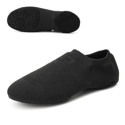 Sapatilhas de Dança para Mulheres, Sapatos de Professor em Malha, Sola Macia, Salto Baixo, Sapatilhas de Treino de Dança Latina, Sapatilhas de Dança de Ballet, Sapatilhas de Salão de Jazz para Meninas