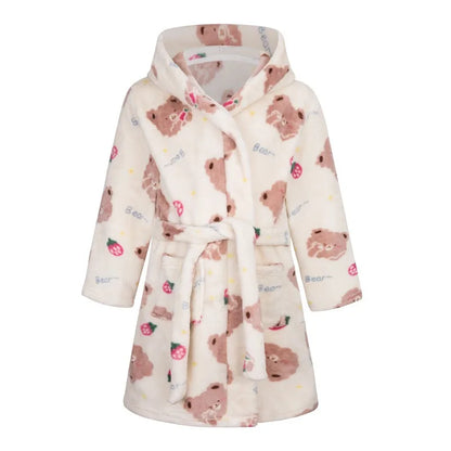 Winter Christmas Bath Robe For Girls Pajamas Animal Hooded Robes Children Dressing Gown Boys Sleepwear Kids Bathrobe 6 8 10 12Y