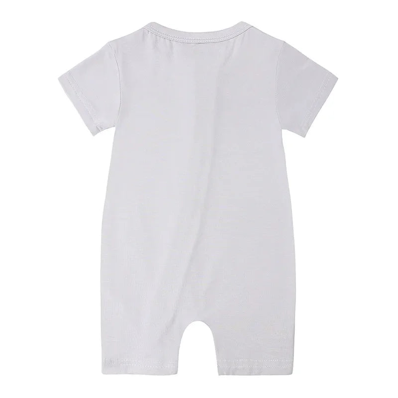 2026 Summer Baby Bamboo Fiber Jumpsuit Short Sleeve Breathable Pajama Baby Girls Boys Sleepwear Newborns Bodysuit