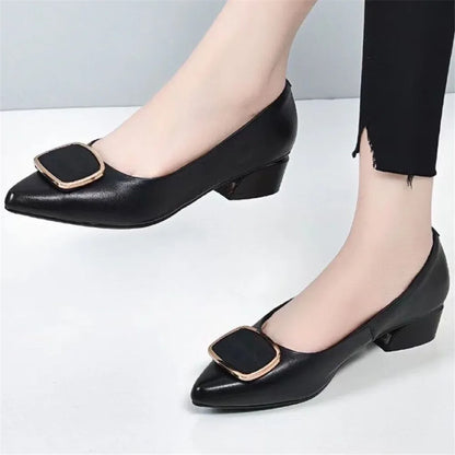 Cresfimix Sapatos Femininas Women Sexy High Quality Black Pu Leather Square High Heel Shoes for Party Sexy Female Pumps A1470