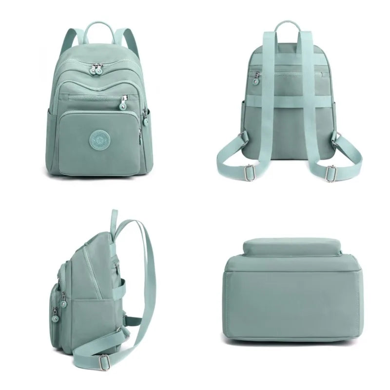 Mochila Feminina Pequena Mini Mochila para Adolescente Bolsas Escolares Casuais Nylon Impermeável Bolsa de Peito Feminina