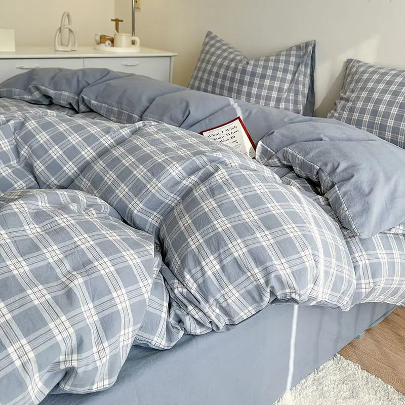 Classic Duvet Cover Set with Pillowcases Flat Sheet Nordic Style No Comforter 2025 New Bedding Kit Double Twin Size Bed Linens