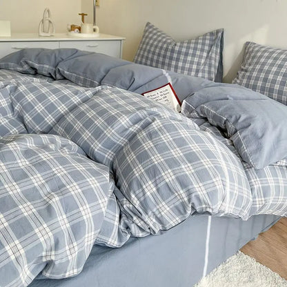 Classic Duvet Cover Set with Pillowcases Flat Sheet Nordic Style No Comforter 2025 New Bedding Kit Double Twin Size Bed Linens