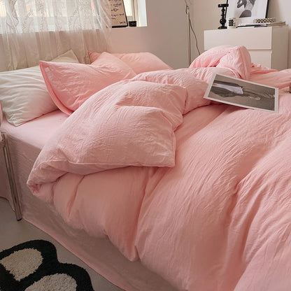 Fashion Dark Gray Duvet Cover Sets Brushed Quilt Covers Single Double Queen Bedding Sets Pillowcase Boys Solid Comforter Cover