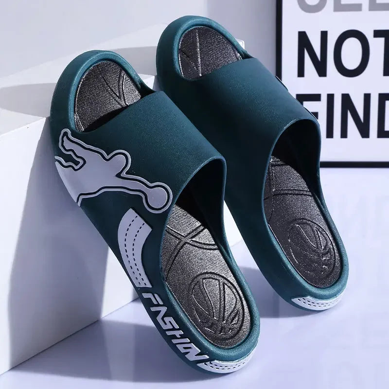 House Indoor Shiatsu Men's Shoe Living Room Male Slipper Slides Flip Flops Walk Around Home Bathroom 2025 Style Y2k Trend Eva