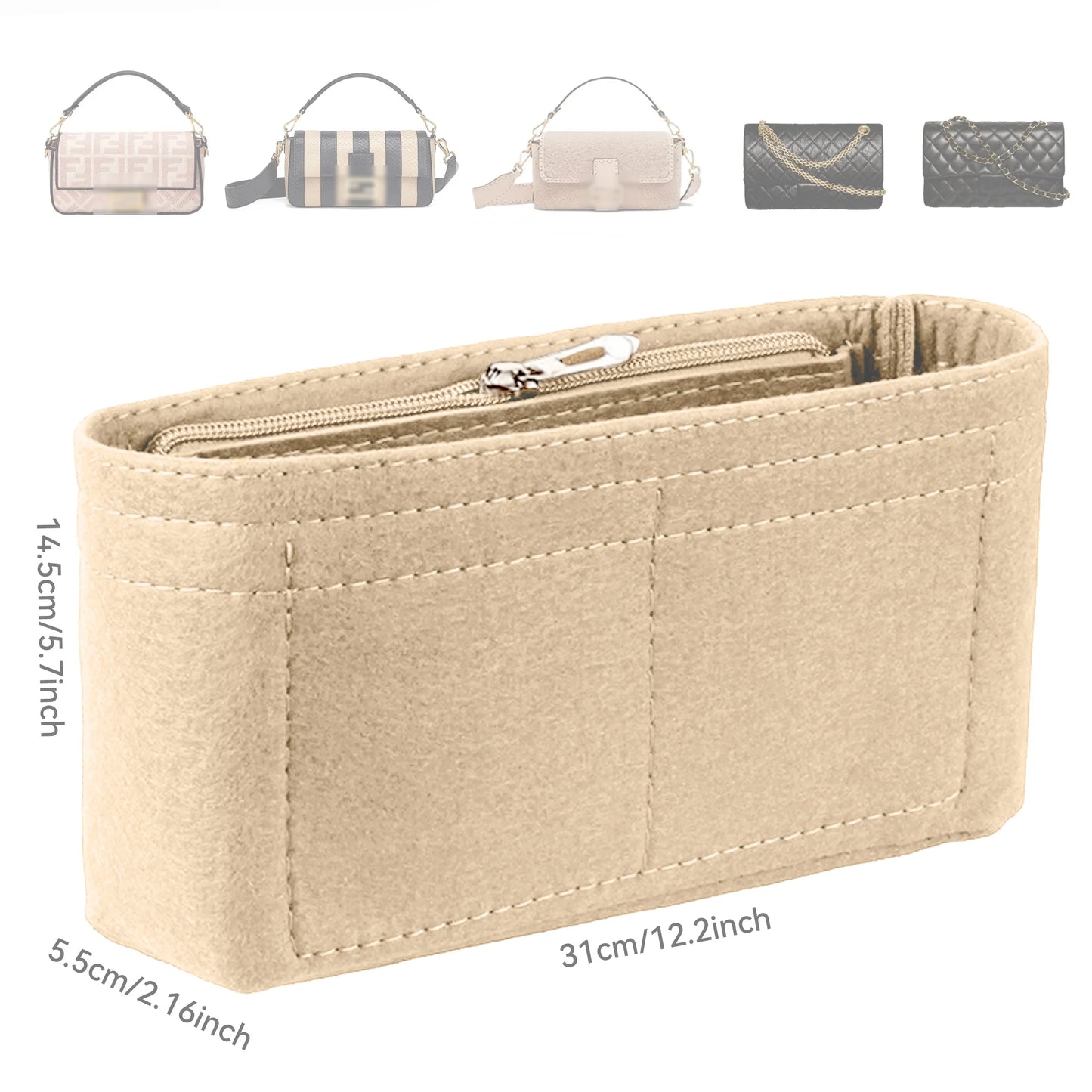 Felt Insert Bag Organizer, Makeup Organizers, Liner Perfect for Brand Women's Handbags For And Cosmetic Bags