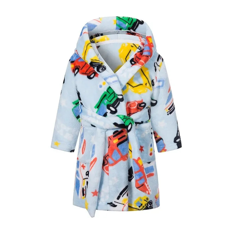 Winter Christmas Bath Robe For Girls Pajamas Animal Hooded Robes Children Dressing Gown Boys Sleepwear Kids Bathrobe 6 8 10 12Y