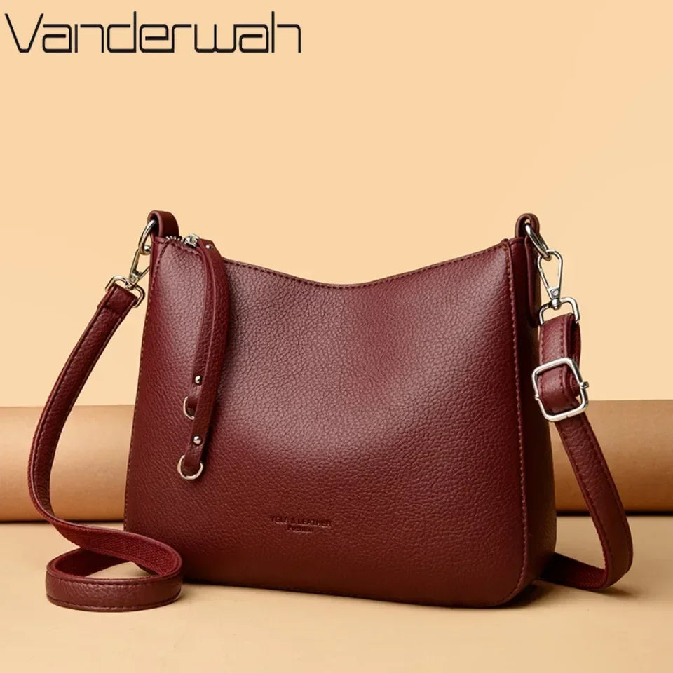 Bolsas de Ombro de Couro Macio Genuíno para Mulher, Bolsas de Luxo de Designer, Bolsas a Tiracolo para Mulher, Bolsas Casuais, Saco de Mensageiro, Saco de Deslocamento
