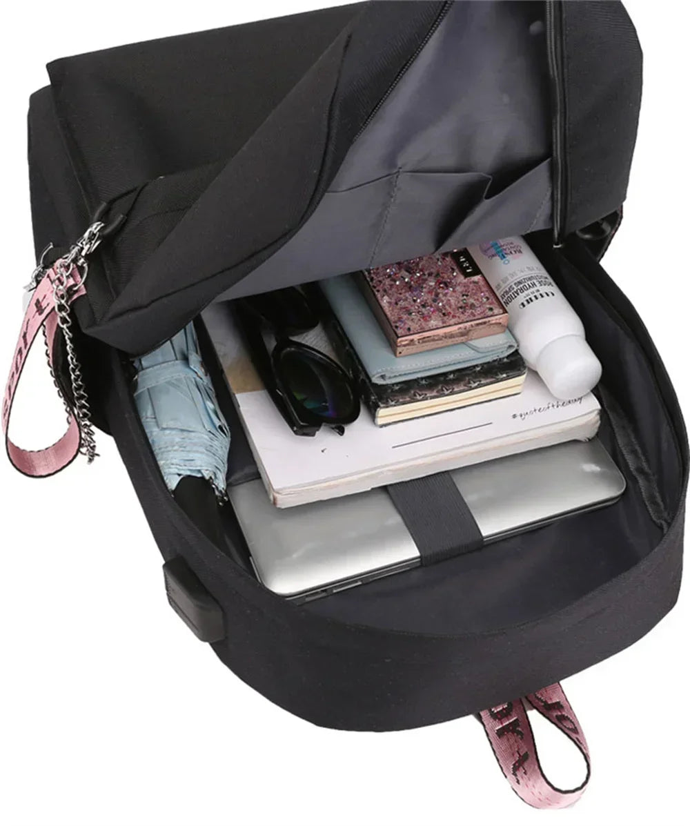 Mochila Escolar Mochila de Estudante Adolescente Bolsa Escolar Os Diários da Boticária Maomao Anime com Lancheiras Portáteis 3 Peças