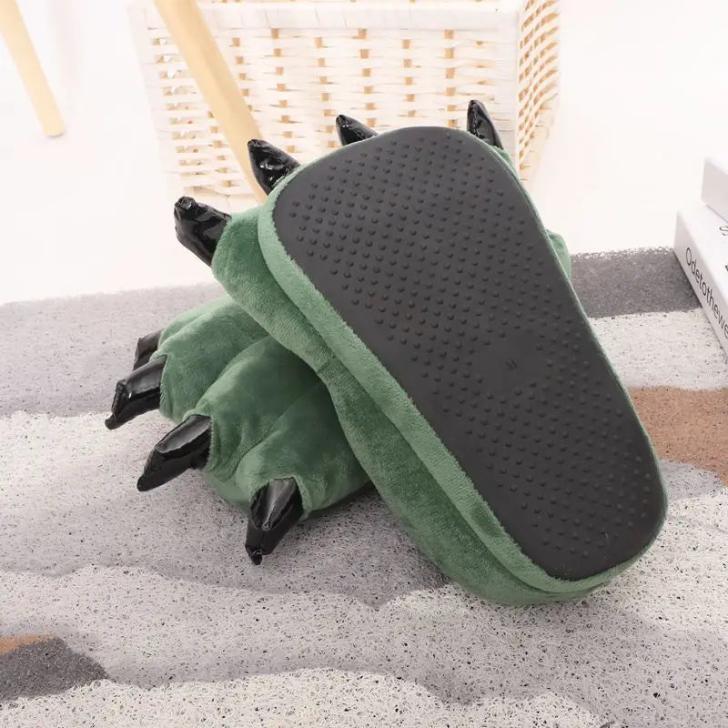 Winter Warm Soft Indoor Floor Slipper Women Men Shoes Paw Funny Animal Christmas Monster Claw Plush Home Onesie Shoes for Couple