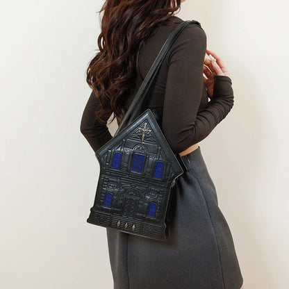 Nova Bolsa Tiracolo Criativa Tridimensional em Forma de Casa para Mulheres Estilo Punk Bolsas de Ombro Personalizadas para Mulheres Estilo Pop QUENTE