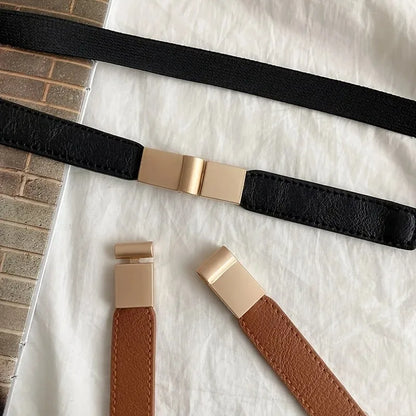 Thin Elastic Waist Belt for Girls Fashion Decorative Belt Slimming Design for Dresses Skirts Stylish Elastic Waistband