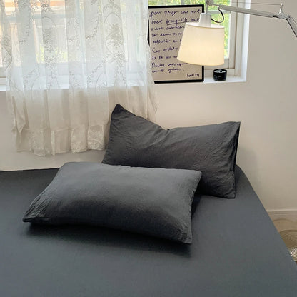 Fashion Dark Gray Duvet Cover Sets Brushed Quilt Covers Single Double Queen Bedding Sets Pillowcase Boys Solid Comforter Cover