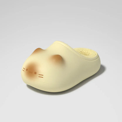 Ultra Light Plush Cotton Slippers Outdoor Home Waterproof Warm Couple Shoes Autumn and Winter Non-slip Bottom Cats Paws Slipper