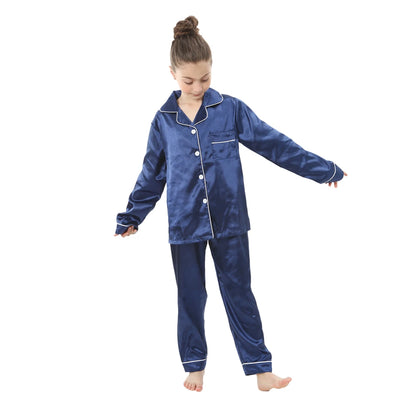 baby sleepwear kids pajamas set teenager loungewear children home clothing boys silk satin pijamas girls nightgowns for party