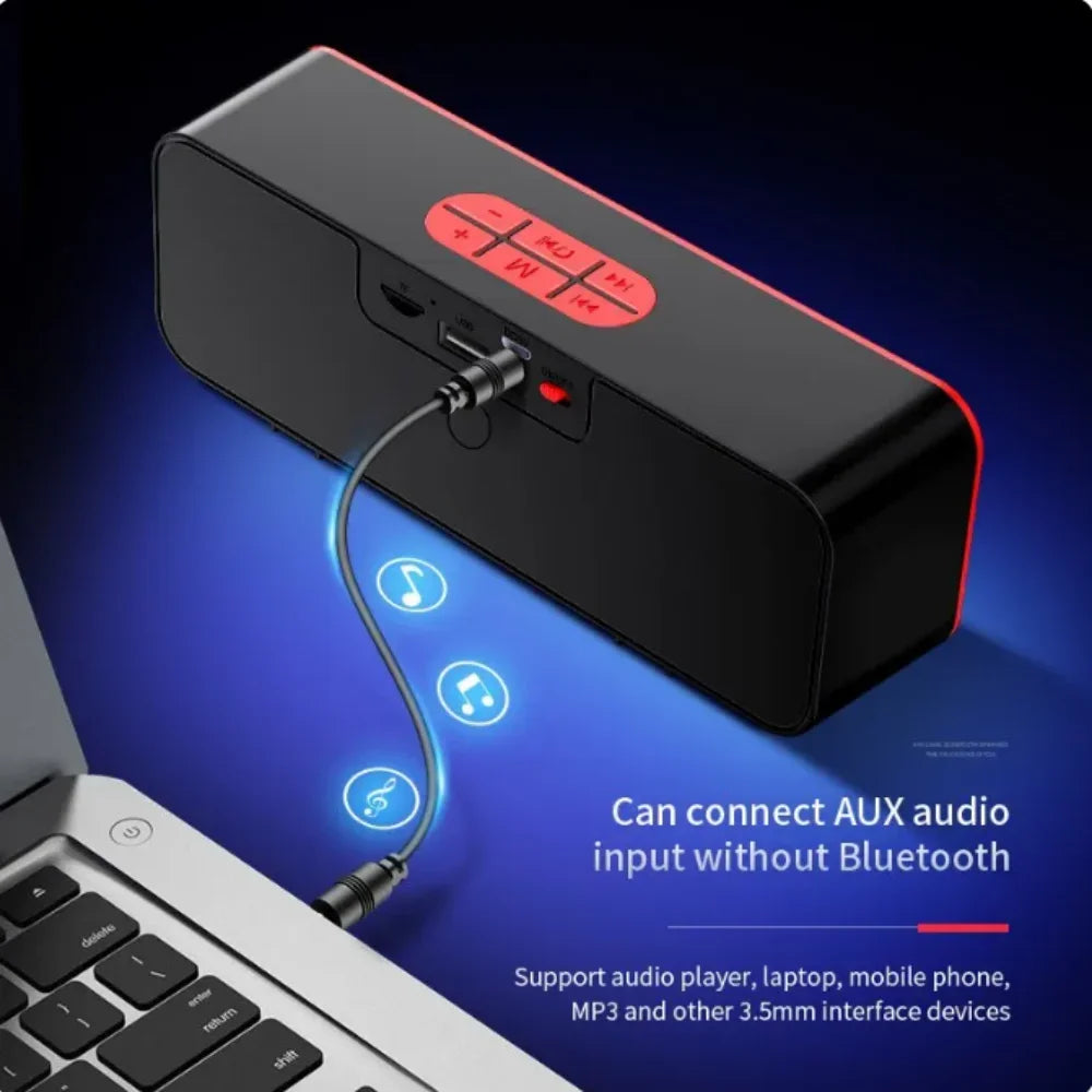 Portable Bluetooth Speaker Wireless Dual Horn Speakers Stereo Loudspeaker with FM Mode Hifi Sound IPX5 Waterproof Outdoor
