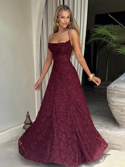 Vestido Maxi Bordado Floral 2026 para Mulher Vestidos de Festa de Verão Vestidos de Formatura Vestidos de Alças sem Costas Estilo Francês Vestido de Noite