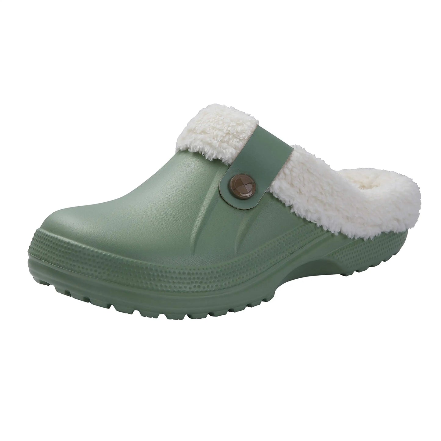 CRACOMIN Tamancos Forrados a Pelo Mulher Homem Sapatos de Jardim Impermeáveis Chinelos Felpudos de Inverno Sapatos de Quarto de Pelúcia Tamancos de Pelo Modernos para Exterior