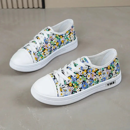 Sapatos Feminas Women Light Weight Green Floral Pattern Slip on Anti Skid Canvas Shoes Student School Red Cool Work Shoes A158