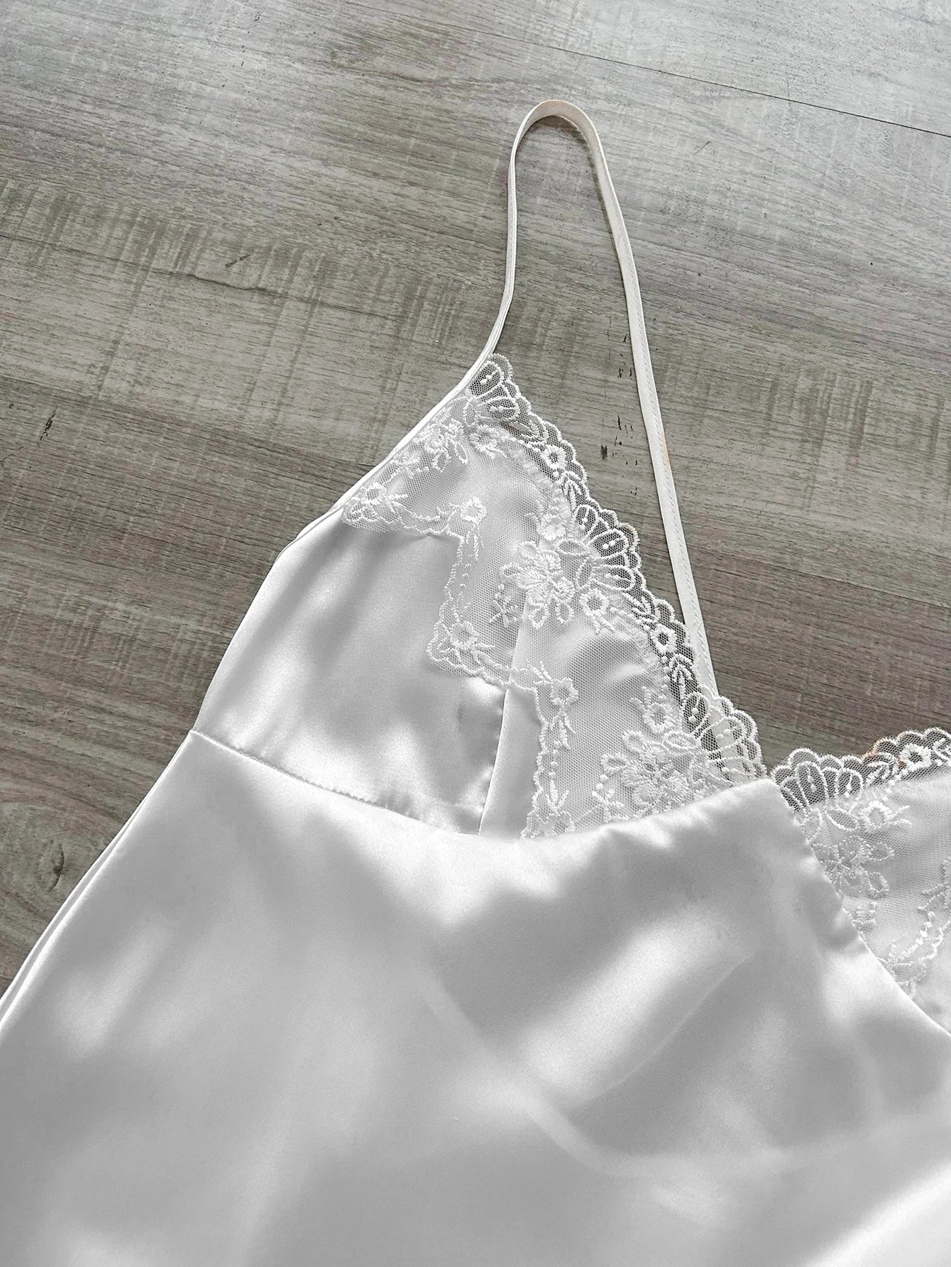 New Sexy Women's Nightgown with Lace V Neck long halter dress Side Slit Backless Elegant and Fashionable Sleepwear for Home Use
