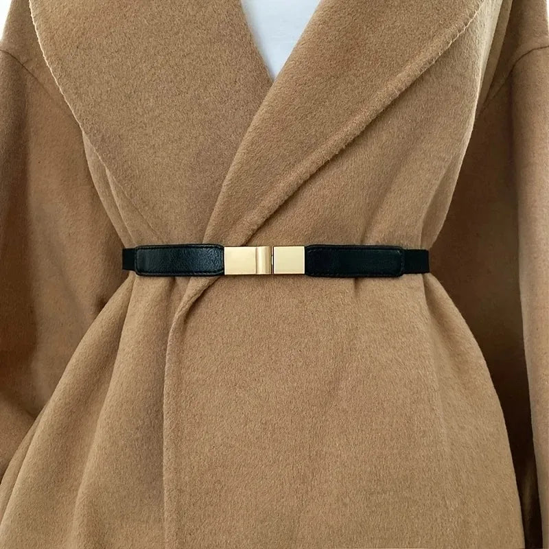 Thin Elastic Waist Belt for Girls Fashion Decorative Belt Slimming Design for Dresses Skirts Stylish Elastic Waistband