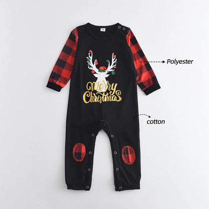 Bear Leader Christmas Father Mother Kids Clothes Top+Pants Family Matching Outfit Lattice Xmas Sleepwear Pj's Set Baby Romper