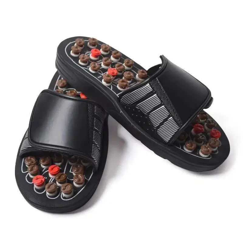 Sapatilhas de Massagem de Acupressão Terapêuticas Para os Pés Unisexo, Chinelos de Casa, Cuidados de Saúde, Sapatilhas de Massagem Rotativas Para os Pés