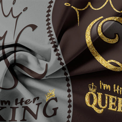 3pcs Duvet Cover Set Definition Printed Black And Gray  King Letters With A Crown Design, Suitable For Home Or Dorm Use