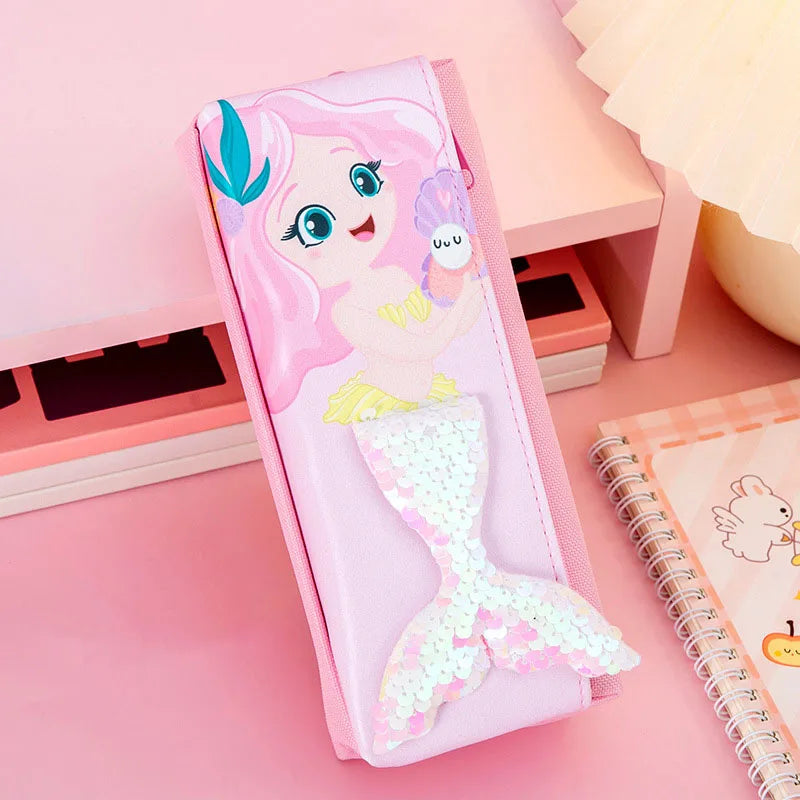 Mermaid Pencil Case Estuche Escolar Pencil case School Supplies Sequins Pencil Pouch Kawaii Stationery Pencil Cases For Girls