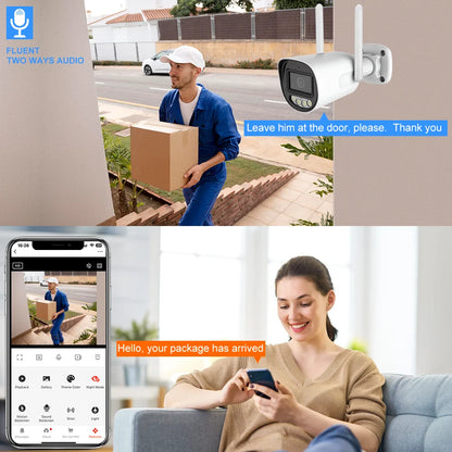 Tuya Câmara IP 5MP HD WiFi Segurança Doméstica Vigilância Sem Fios Exterior Impermeável Vídeo HD Visão Noturna CCTV Bullet