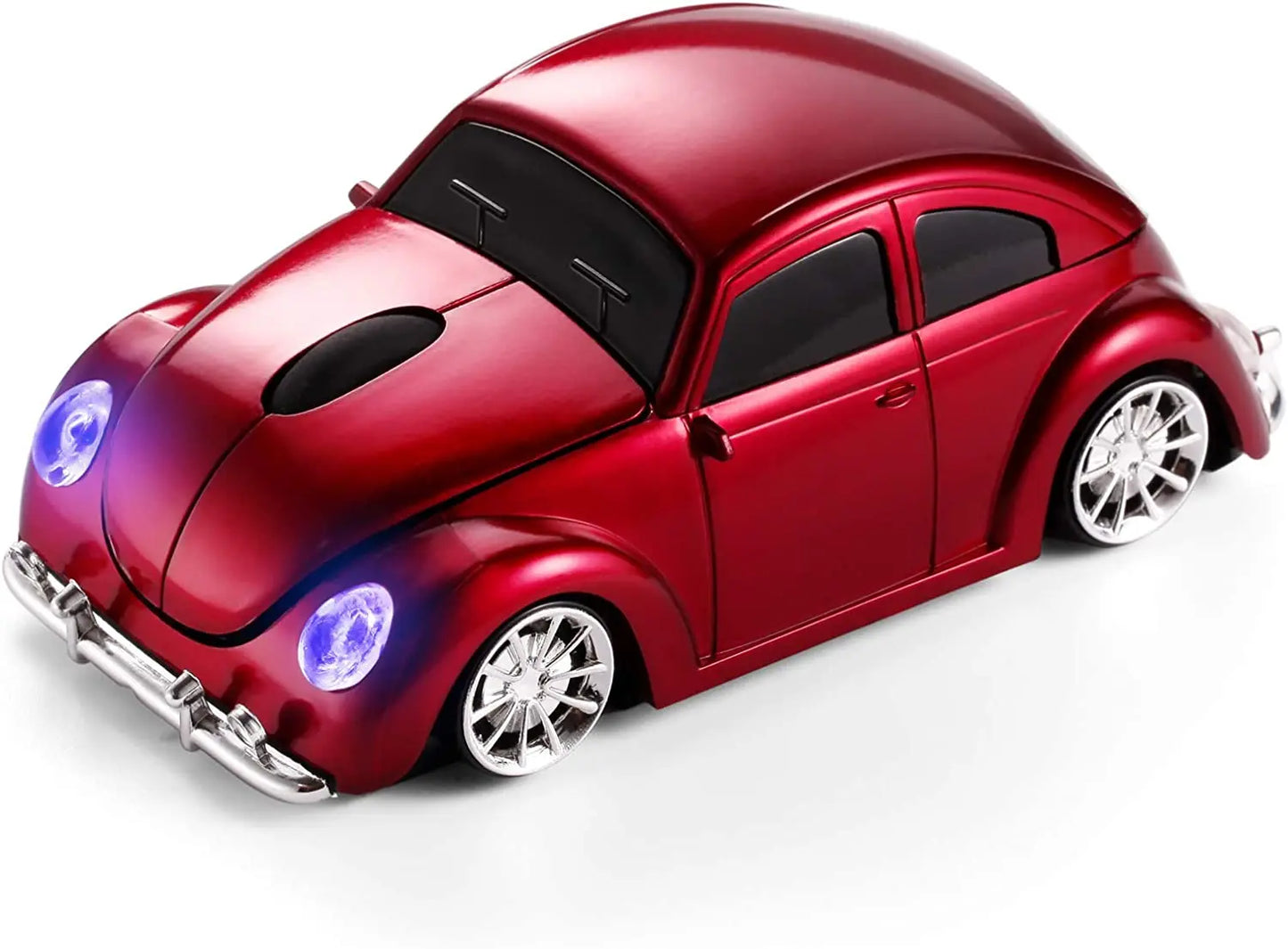 Rato com o Formato de Carro Clássico [Atualizado] com Faróis LED, 1600 DPI, Rato de Computador Sem Fios 2.4Ghz, Confortável para Todas as Utilizações