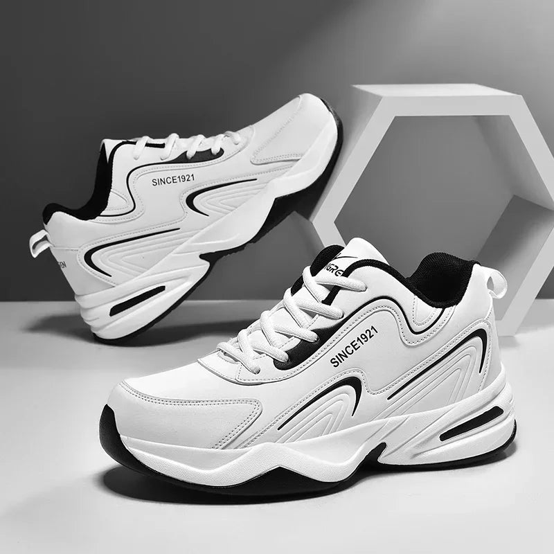Sapatilhas Casuais Masculinas para Exterior, Caminhada, Confortáveis, Desportivas, Sapatos de Corrida para Homem, Sapatilhas de Couro Impermeáveis de Alta Qualidade para Inverno, Ténis Feminino