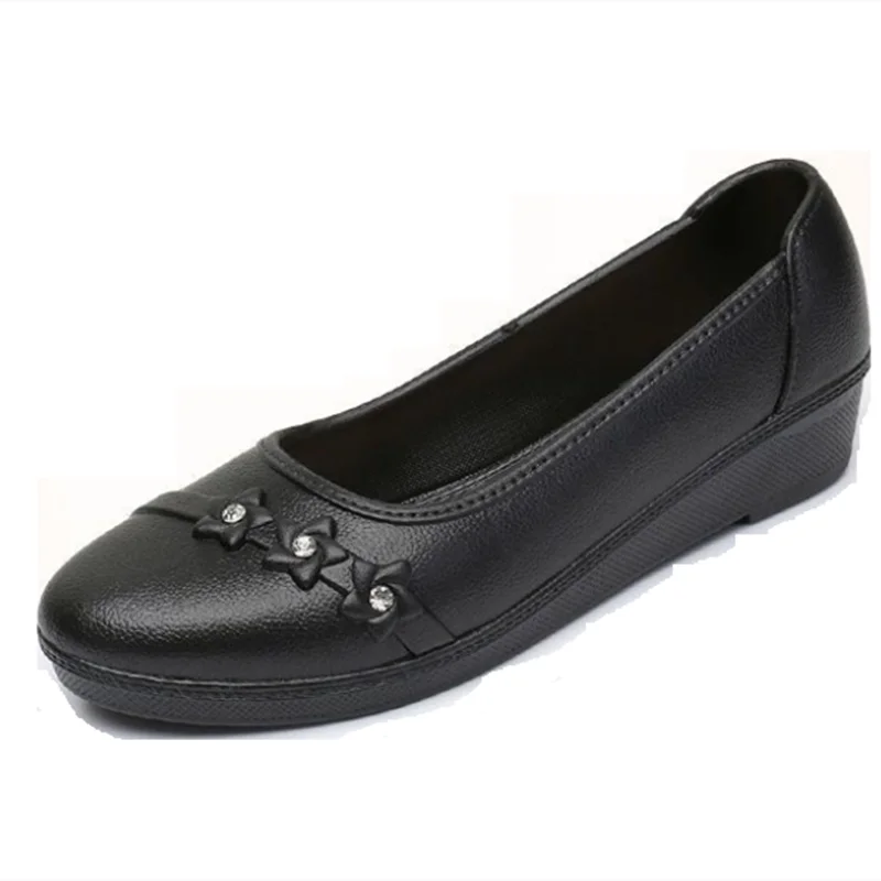 Sapatos Women Classic Light Weight Round Toe Rubber High Quality Slip on Flat Loafers Lady Casual Hotel Office & Work Shoes A262
