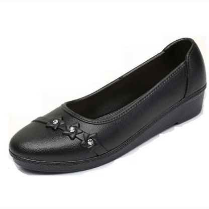Sapatos Women Classic Light Weight Round Toe Rubber High Quality Slip on Flat Loafers Lady Casual Hotel Office & Work Shoes A262