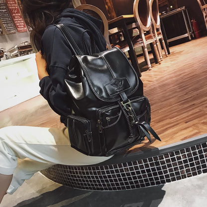 Mochila Feminina de Couro, Mochila Escolar para Meninas, Multifunções, Viagem, Mochila 2022