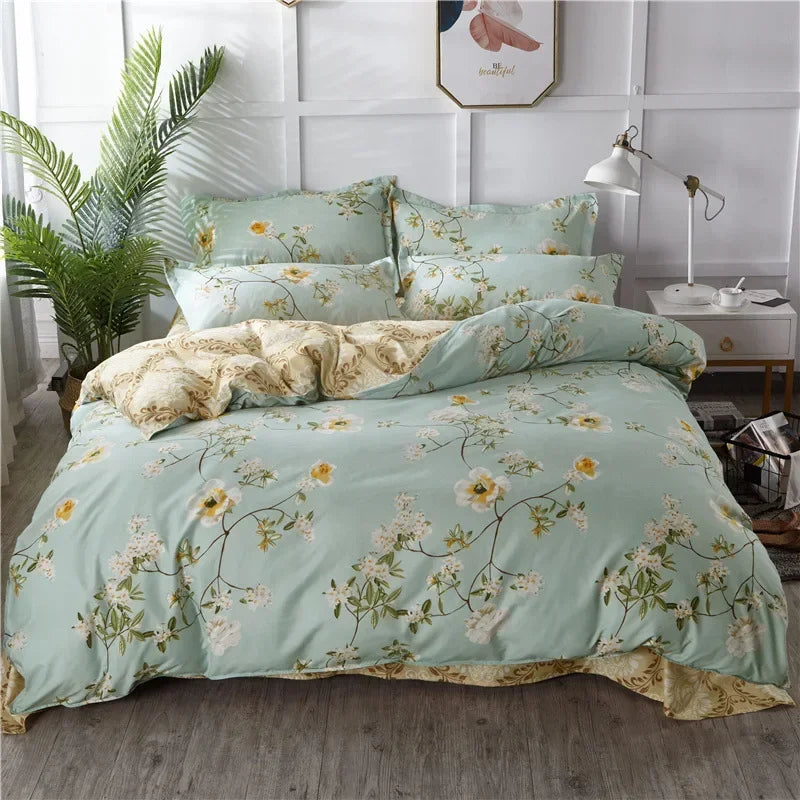 Cute Cartoon Print Duvet Cover 220x240 Lovely Pattern Adults Kids Quilt Cover AB Double-sided Comforter Covers No Pillow Cases
