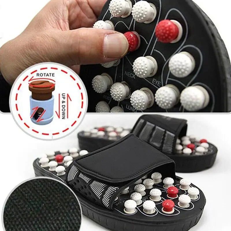Sapatilhas de Massagem de Acupressão Terapêuticas Para os Pés Unisexo, Chinelos de Casa, Cuidados de Saúde, Sapatilhas de Massagem Rotativas Para os Pés