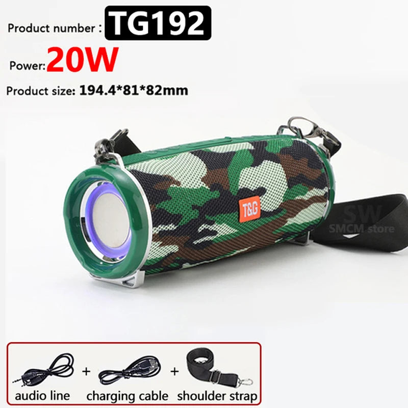 50W High Power caixa de som Bluetooth Speaker Outdoor Waterproof Wireless Column Portable Audio for pc Music Center Subwoofer FM