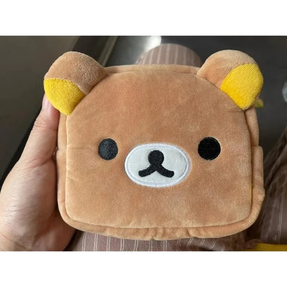 Rilakkuma Cute Makeup Organizer Storage Bag Cartoon Bear Plush Kawaii Cosmetic Cosmetic Bags Vanity Beauty Case Cute Pencil Case