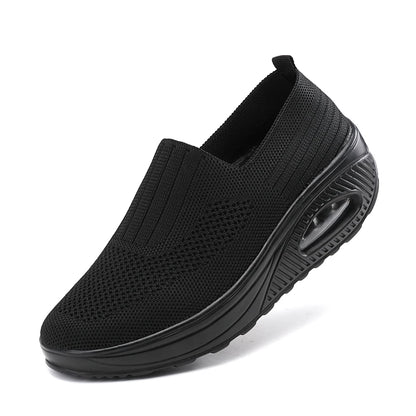 Women Walking Shoes Air Cushion Non Slip Orthopedic Shoes Ladies Platform Mules Breathable Wedge Female Sneakers