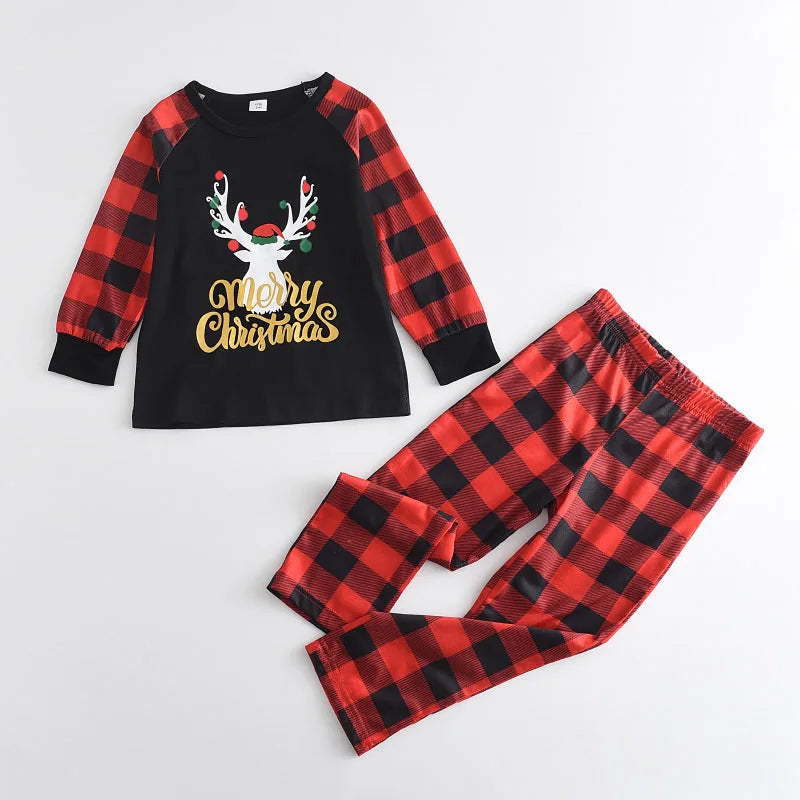 Bear Leader Christmas Father Mother Kids Clothes Top+Pants Family Matching Outfit Lattice Xmas Sleepwear Pj's Set Baby Romper
