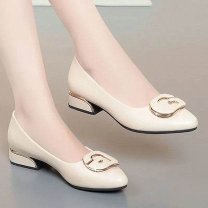 sapatos femininas women light weight elegant sky blue comfort slip on square heel shoes lady cute office career work shoes ea184