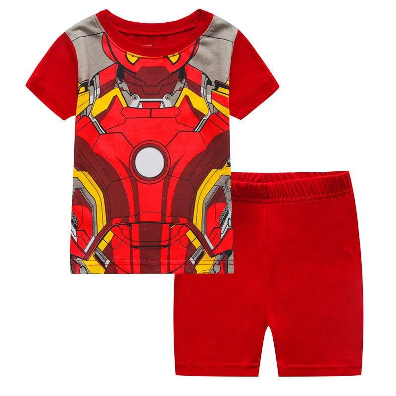 100 Cotton Boys Pajamas Super Hero Kids Pyjamas Children Sleepwear Toddler Baby Nightwear Pijamas Homewear